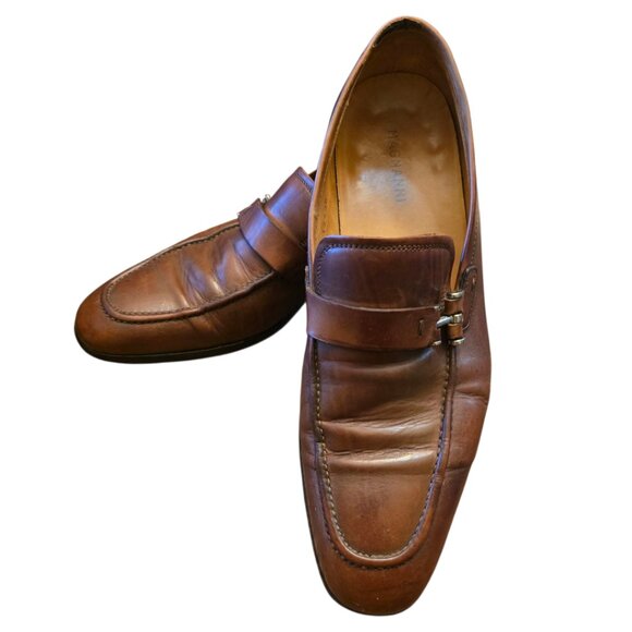Men's Brown Leather MAGNANNI Slip-on Bit Loafer sz 7 - Picture 3 of 14